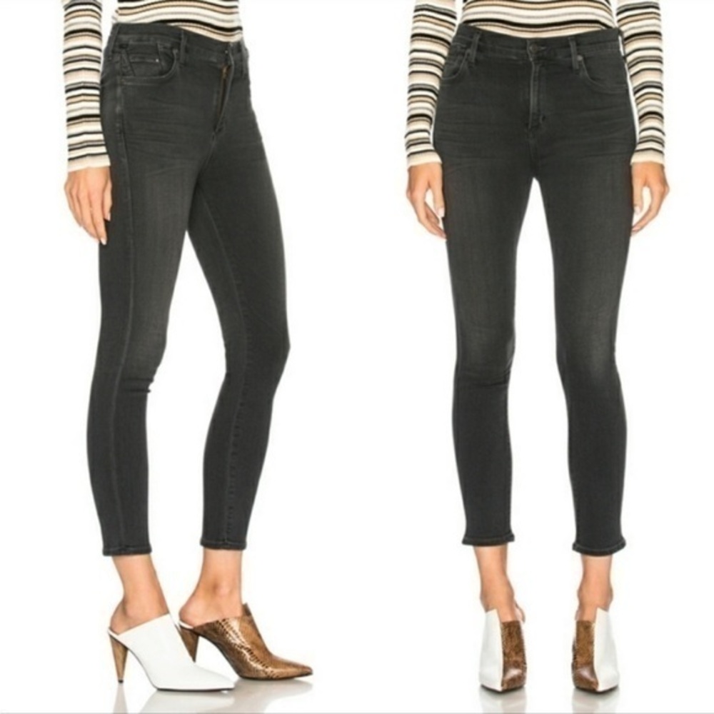 Citizens Of Humanity Rocket Crop High Rise Skinny Black Womens Jeans 28